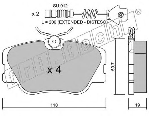 set placute frana,frana disc