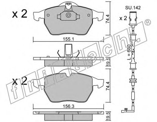 set placute frana,frana disc