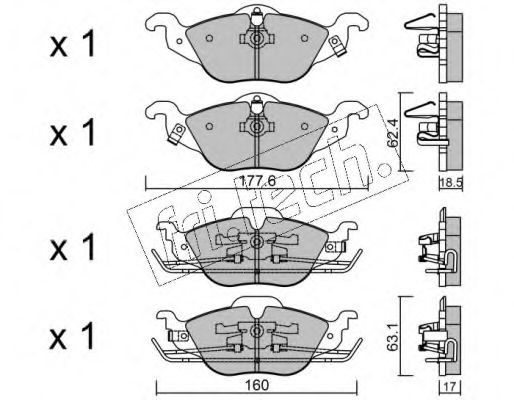 set placute frana,frana disc