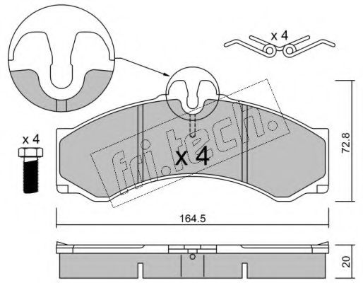 set placute frana,frana disc