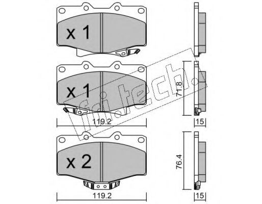 set placute frana,frana disc