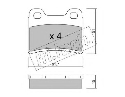 set placute frana,frana disc