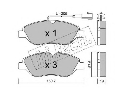 set placute frana,frana disc