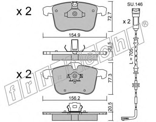 set placute frana,frana disc