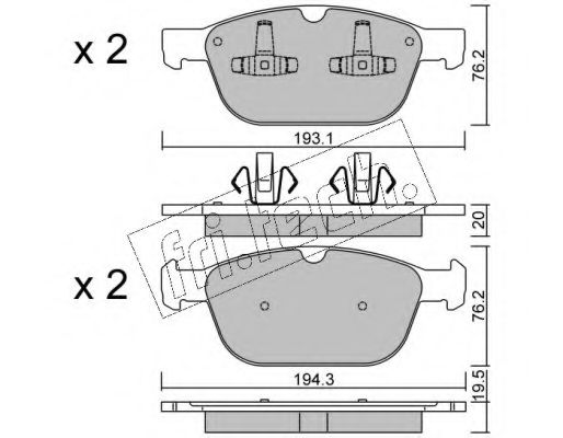 set placute frana,frana disc