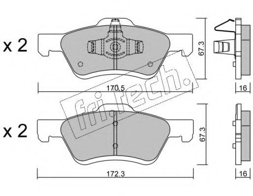 set placute frana,frana disc