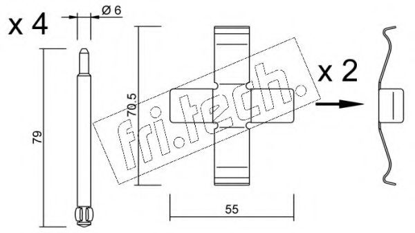 Set accesorii, placute frana