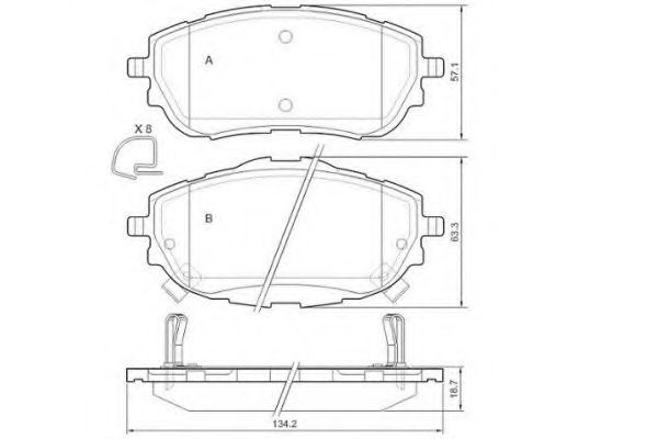 set placute frana,frana disc