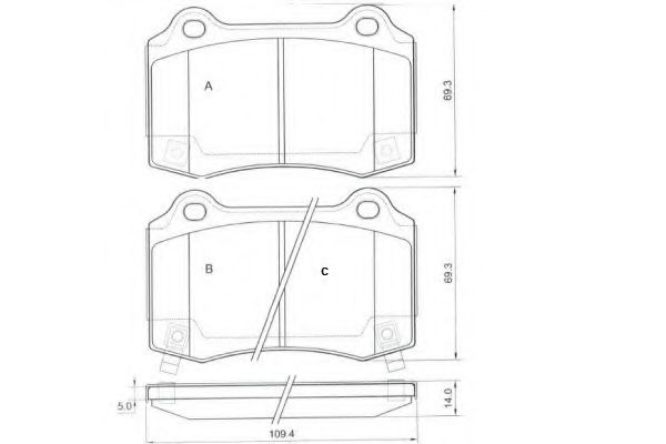 set placute frana,frana disc