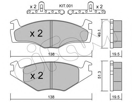 set placute frana,frana disc