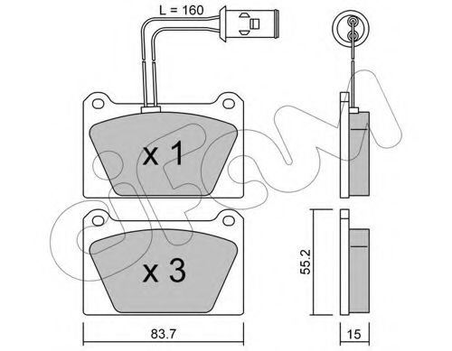 set placute frana,frana disc