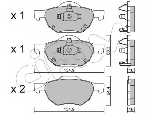 set placute frana,frana disc