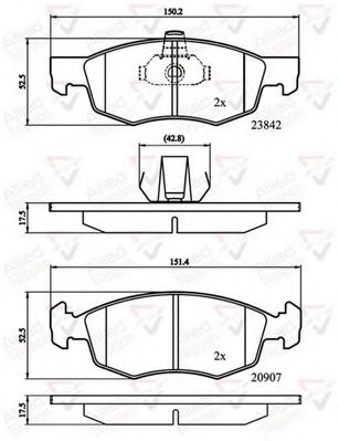 set placute frana,frana disc