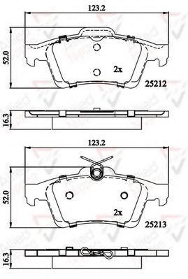 set placute frana,frana disc