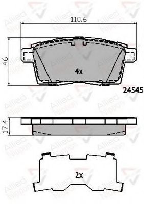 set placute frana,frana disc