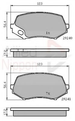 set placute frana,frana disc