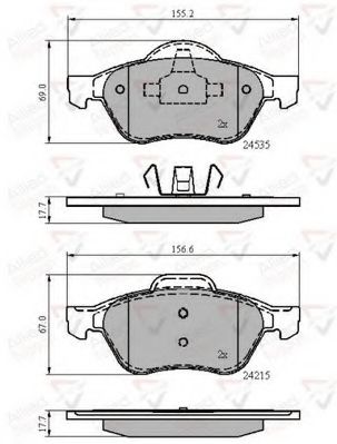 set placute frana,frana disc