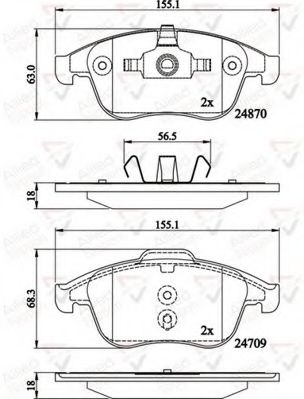 set placute frana,frana disc