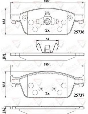 set placute frana,frana disc