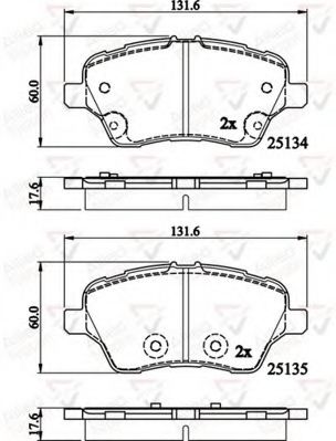 set placute frana,frana disc