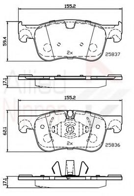 set placute frana,frana disc