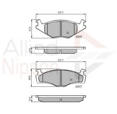 set placute frana,frana disc