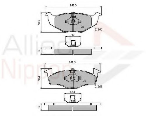 set placute frana,frana disc