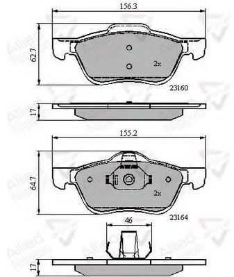 set placute frana,frana disc