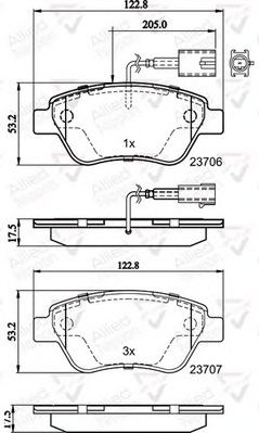 set placute frana,frana disc