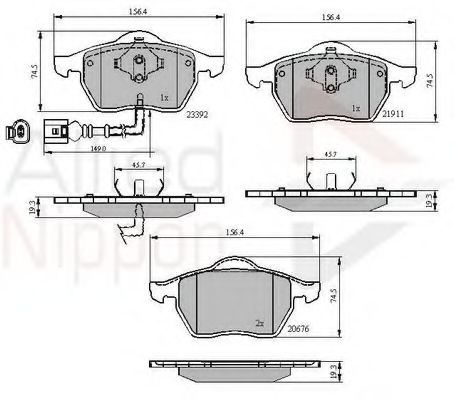 set placute frana,frana disc