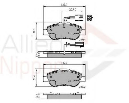 set placute frana,frana disc