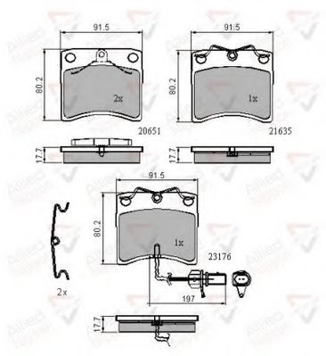 set placute frana,frana disc