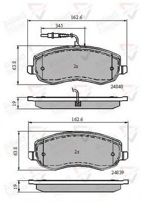 set placute frana,frana disc