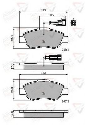 set placute frana,frana disc