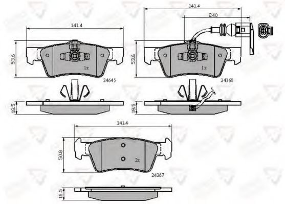 set placute frana,frana disc