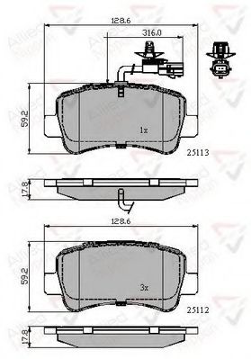 set placute frana,frana disc