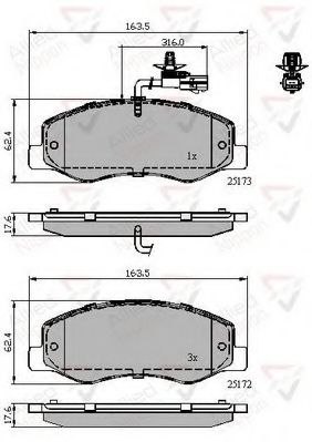 set placute frana,frana disc