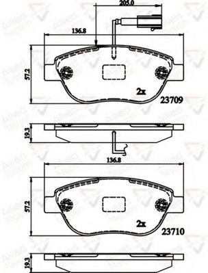 set placute frana,frana disc