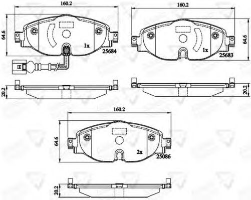 set placute frana,frana disc