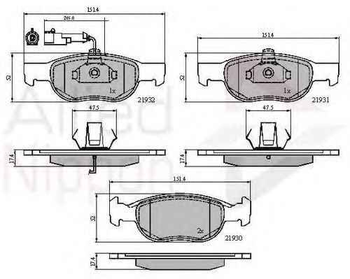 set placute frana,frana disc