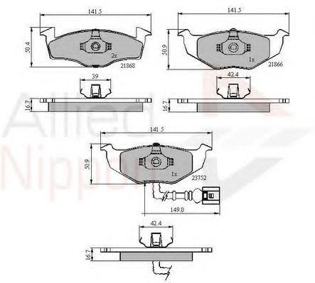 set placute frana,frana disc