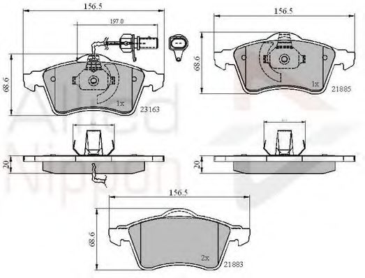 set placute frana,frana disc