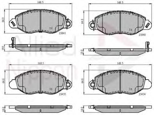 set placute frana,frana disc