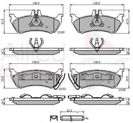 set placute frana,frana disc