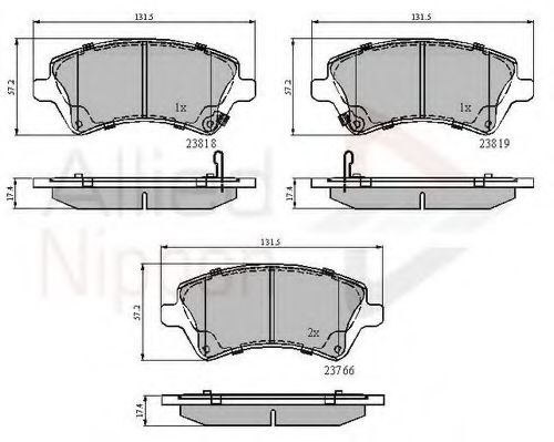 set placute frana,frana disc