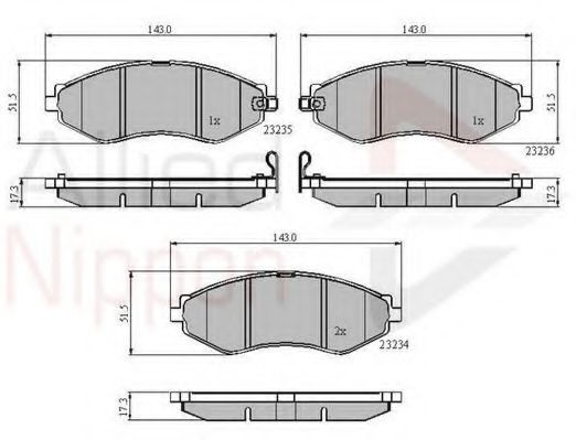 set placute frana,frana disc