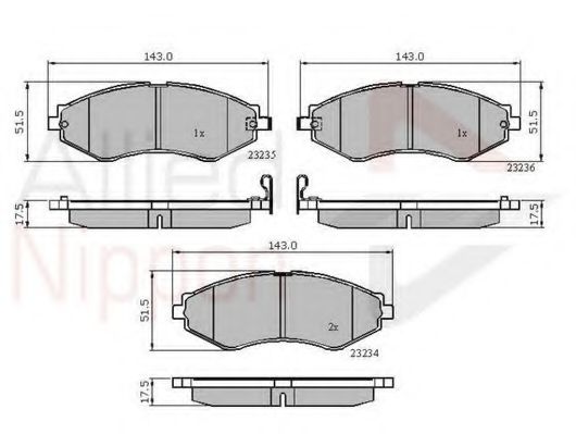 set placute frana,frana disc