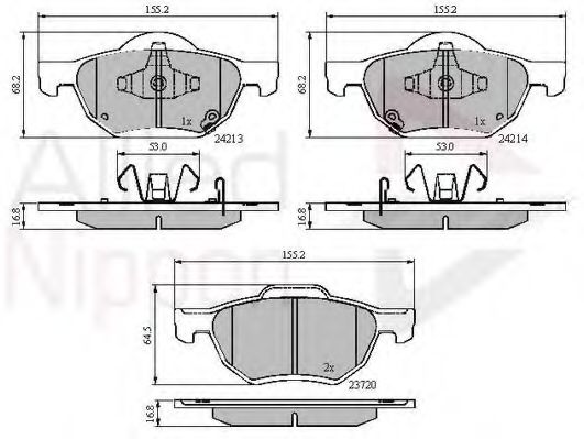 set placute frana,frana disc