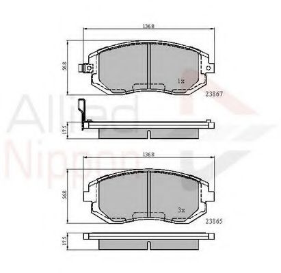 set placute frana,frana disc