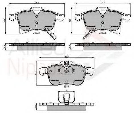 set placute frana,frana disc